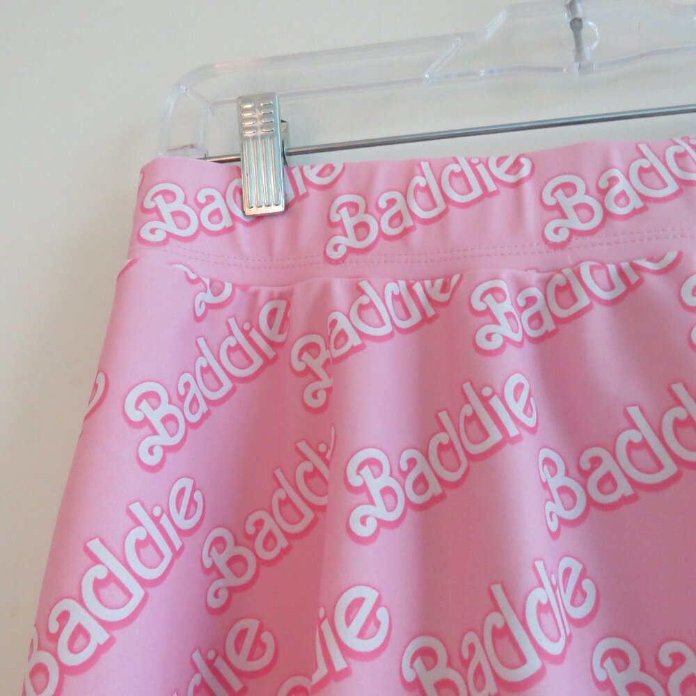TRUE COLOURS Baddie Barbie Tiered Baby Pink Swim Rave Skirt - Size L - Picture 7 of 10